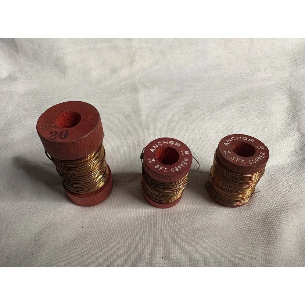 Anchor Soft Copper Craft Wire Set 3 Rolls 20 & 24 Gauge Jewelry Making Supplies